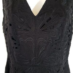 PURE LUXE! Theory Jemion Embroidered Eyelet LBD Dress Women's Size 2 NWT
